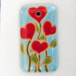 Heart Flowers, rectangle pendant