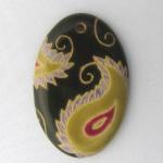 Paisley, large oval, light/dark green