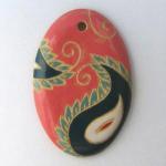 Paisley, large oval, light/dark green