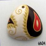 Paisley, domed triangle, ivory