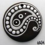 Paisley, large round, dark