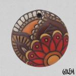 Paisley mandala, round domed pendant