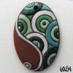 Paisley Rainbow, color mix on terracotta
