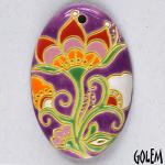 Cotton Flower, purple, long oval