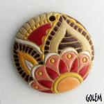 Paisley, round, warm colors