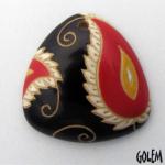 Paisley, domed triangle black/red