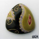 Paisley, domed triangle green