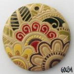 Complex Paisley Design, large round pendant