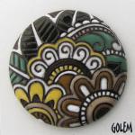 Complex Paisley Design, large round pendant