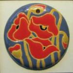 Round/poppies/blue