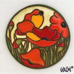 Poppy field, large round pendant
