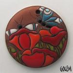 Large round, terracotta, Night Moth