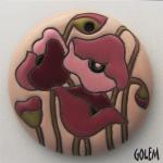 Large terracotta round, burgundy on pink