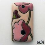Rectangle, terracotta, burgundy on pink