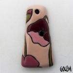 Trapezoid, terracotta, burgundy on pink