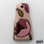 Trapezoid, terracotta, burgundy on pink