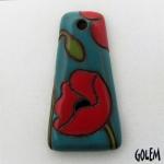 Trapezoid, terracotta, red on blue