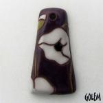 Trapezoid, terracotta, white on purple