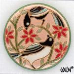 Magpies - large round pendant