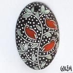 Little birds, large oval pendant