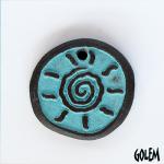 Tribal Sun - Turquoise on dark