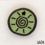 Tribal Sun - Light Green on dark