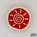 Tribal Sun - Red on off-white