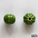 Pumpkin shape bead, BRIGHT KIWI