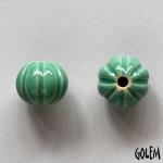 Pumpkin shape bead, BRIGHT JADE