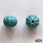 Pumpkin shape bead, Bright Blue Spruce