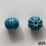 Pumpkin shape bead, DARK CARIBBEAN