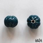 Pumpkin shape bead, Bright Tidepool