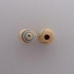 Blue bull-eye on light round bead