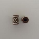 Circles, lines & dots on short dark tube bead