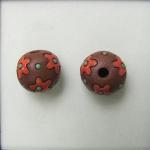coral flowers on terracotta