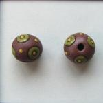 green circles on terracotta