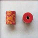 Waves & circles, coral and orange