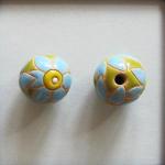 Turquoise flowers/lime