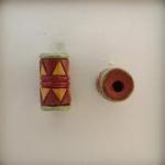 Yellow circles/red lines on terracotta