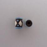 White diamond on dark bead