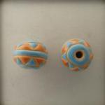Large round, orange & turquoise triangles