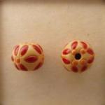 red leaves, orange dots
