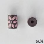 Pink leaves, purple dots on dark