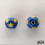 round bead, little stars on navy blue
