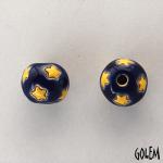 round bead, little stars on dark blue