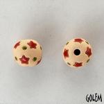 Little stars & Dots on mat round bead