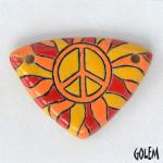 peace sign on shield shape
