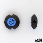 Swirl, Electric Blue on dark, size S