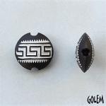 Greek Key, white on dark, size S