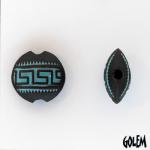 Greek Key, dark lentil bead, size S